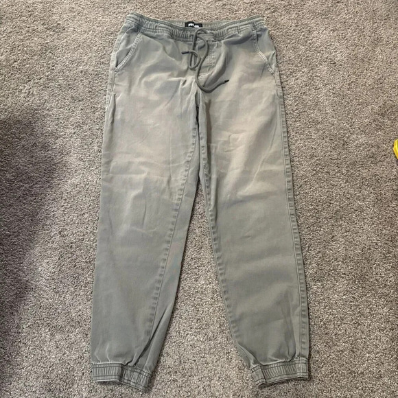 RSQ Jeans Jogger Chino Pants‎ Casual Men’s Size Medium Drawstring Green Tapered - Picture 1 of 12